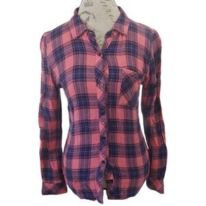 Rails Plaid Shirt Women's Small Pink Navy